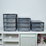 Schubladenbox DIN A4 35,5x26,5 klar - Kunststoff Schubladen Organizer Drawer Tower Box für Schreibtisch Easy-Pull-System