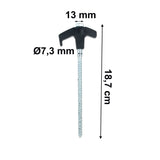 10 Stück Stahl Schraubhering 18 cm - Hering Zelthering Spiralhering harter oder weicher Boden Zeltnagel Zeltpflock Erdspieß Camping Zubehör Outdoor Set