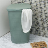 Wäschekorb 50 Liter groß mit Deckel Wäschesammler mit Löcher 38x36x54cm Wäschebox Wäschesortierer Haushaltskorb Korb Haushalt Kunststoff Wäschetruhe Wäschetonne Wäschesack