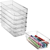 Schubladen Ordnungssystem 16x8 cm klar transparent 5,5 cm hoch Antislip - Organizer für Schminktisch Kosmetik Bad Küche Büro Box Kiste Besteck Aufbewahrungsbox klein Ordnungsbox Schubladeneinsatz
