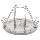 Edelstahl Camping-Toaster Toast-Aufsatz D-22 cm für 4 Scheiben Toast - Brötchen Outdoor Toastaufsatz für Gaskocher Universal Tost Mini