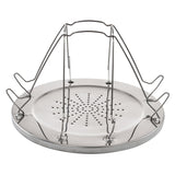 Edelstahl Camping-Toaster Toast-Aufsatz D-22 cm für 4 Scheiben Toast - Brötchen Outdoor Toastaufsatz für Gaskocher Universal Tost Mini