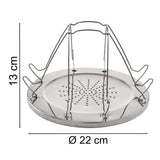 Edelstahl Camping-Toaster Toast-Aufsatz D-22 cm für 4 Scheiben Toast - Brötchen Outdoor Toastaufsatz für Gaskocher Universal Tost Mini