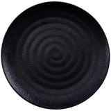 Melamin Geschirrset für 4 Personen elegant in schwarz mit Struktur - 12 teilig Campinggeschirr - bruchsicher - leicht abwaschbar - Teller - Schüssel - Camping