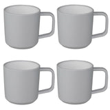 ABS Camping Tassenset non-slip elegante Farben 4 Tassen je 350 ml - grau weiß Campinggeschirr Geschirr Personen Picknick Camping Outdoor