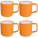 ABS Camping Tassenset non-slip elegante Farben 4 Tassen je 350 ml - gelb weiß Campinggeschirr Geschirr Personen Picknick Camping Outdoor