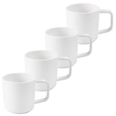 Tassenset aus ABS-Kunststoff non-slip 4 Tassen je 350 ml - weiß Kaffeetassen Campinggeschirr - hitzebeständig bis 90 Grad