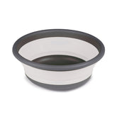 Faltbarer Schüssel - rund - 9 Liter - D-37,5x14 cm - gefaltet 5 cm hoch - grau Waschschüssel Spülschüssel Wasserschüssel - Kunststoff Spüle