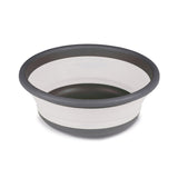 Faltbarer Schüssel - rund - 9 Liter - D-37,5x14 cm - gefaltet 5 cm hoch - grau Waschschüssel Spülschüssel Wasserschüssel - Kunststoff Spüle