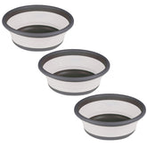 3x Faltbarer Schüssel - rund - 9 Liter - D-37,5x14 cm - gefaltet 5 cm - grau Waschschüssel Spülschüssel Wasserschüssel - Kunststoff Spüle