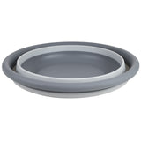 Faltbarer Schüssel - rund - 9 Liter - D-37,5x14 cm - gefaltet 5 cm hoch - grau Waschschüssel Spülschüssel Wasserschüssel - Kunststoff Spüle