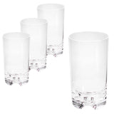 4x Camping Glas - 410 ml - Wasserglas - klar - Gläser Set - Party Trinkgläser Kunststoff