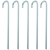 5 Stück Stahl Hering 40 cm Ø10mm - J-Profil - Zelthering weiche feuchte Boden Zeltnagel Zeltpflock Erdspieß Camping Zubehör Outdoor Set