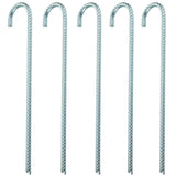 5 Stück Stahl Hering 40 cm Ø10mm - J-Profil - Zelthering weiche feuchte Boden Zeltnagel Zeltpflock Erdspieß Camping Zubehör Outdoor Set