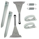 Universalverankerungsset für Kassettenmarkise Wohnwagenmarkisen Wohnmobilmarkisen 2 Spanngurte 2m lang Spannfeder und Heringe Kederband Vorzelt Zelt Zubehör Camping Set