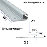Alu Kederschiene - 1,2 Meter - Kederleiste - Neigung 0° - Ø10mm (passend für 5-9mm Keder) - Aluminium Kederprofil Leiste für Wohnwagen Wohnmobil Vorzelt Sonnensegel Schürzenleiste Vorzeltschiene