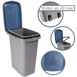 4x 40 Liter Mülleimer gelb grün blau weiß Deckel Recycling Mülltrennung Abfalleimer Abfallbehälter Müll Küche rechteckig Abfallsammler Kunststoff Eimer Mülltonne Schmal Müllsackhalterung