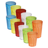 Camping Glas Set - 250 / 450 / 630 ml - Wasserglas - bunt - Party Trinkglas Kunststoff Gläser Sets