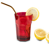 Melamin Geschirr Set für 2 Personen 8 Teile mit Trinkglas rot schwarz Tonoptik - Essgeschirr Acryl Wasserglas - Campinggeschirr