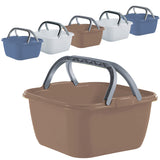 6x quadratische Schüsseln mit Tragegriff 13 Liter - Waschschüssel Spülschüssel 35 x 35 cm Aufbewahrung