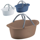 3x runde Schüsseln mit Tragegriff 25 Liter - Waschschüssel Spülschüssel 60 x 40 cm Aufbewahrung