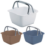 Schüssel mit Tragegriff Waschschüssel 18,5 Liter 40 x 40 cm Quadratisch Spülschüssel Wasserschüssel Tragekorb Kunststoff Spüle Korb Waschbecken Aufbewahrung Camping Abwaschschüssel Plastik Eimer