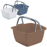 3x quadratische Schüsseln mit Tragegriff 18,5 Liter - Waschschüssel Spülschüssel 40 x 40 cm Aufbewahrung