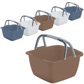 6x quadratische Schüsseln mit Tragegriff 18,5 Liter - Waschschüssel Spülschüssel 40 x 40 cm Aufbewahrung