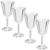 Acryl Camping Gläser Set 12 Stück + 2x graue Box - elagante Kristalglas Optik 4x Weinglas 220ml - 4x Trinkglas 300 ml - 4x Trinkglas 450 ml - klar