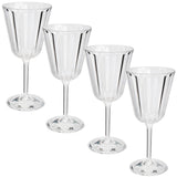 Acryl Weinglas 220ml elegante Kristall Glas Optik - klar - Gläser 4er Set - Weinkelch Cocktailglas - Kunststoff Glas - Outdoor - Haushalt Küche - stabil - bruchsicher - leicht abwaschbar - 4 Stück