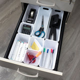 13 Teile Organizer Set - 10 cm hoch - weiß - Boxen in 3 Größen - Schubladeneinsatz passend für Schubladen von 40 x 60 cm