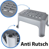 Caravan Trittstufe 50x34x23 cm aus Kunststoff bis zu 150kg belastbar mit Anti-Rutsch-Trittfläche Einstiegshilfe Einzeltritt Faltbar Wohnwagen Wohnmobil Fußbank Trittleiter