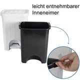 Mülleimer Treteimer 6 Liter mit separatem Inneneiner eckig 20x20x28cm Rattanoptik Kunststoff - Pedal zum Öffnen und Schliessen - Bad Pedaleimer Papierkorb Eimer Abfalleimer Abfallbehälter Mülltonne