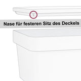 Ordnungsbox mit Deckel - stapelbar - DINA4-Format - 18 cm hoch - 36,5x26x18 cm - 15 Liter - Ordnungskorb Schubladenorganizer Organizerbox Ordnungssystem Kunststoff Aufbewahrung Schrank Bad