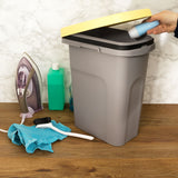 15 Liter Mülleimer schmal mit Deckel Müllsackhalterung Recycling Mülltrennung Abfalleimer Abfallbehälter Müll Küche rechteckig Abfallsammler Kunststoff