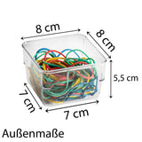Schubladen Ordnungssystem 8x8 cm klar transparent 5 cm hoch Antislip - Organizer für Schminktisch Kosmetik Bad Küche Büro Box Kiste Besteck Aufbewahrungsbox klein Ordnungsbox Schubladeneinsatz