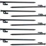 10 Stück Stahl Felsnagel 30 cm - rundes Profil Ø10mm - Schwarz Hering Zelthering harter Boden Zeltnagel Zeltpflock Erdspieß Camping Zubehör Outdoor Set