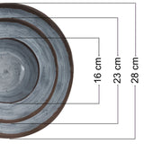 Melamin Geschirr Set für 6 Personen Steingut Optik grau 24 Teile - mit Tellern und Tassen - Campinggeschirr