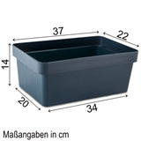 Ordnungsbox - 36,5x22x14 cm - 9 Liter - Ordnungskorb Schubladenorganizer Organizerbox Ordnungssystem Kunststoff Aufbewahrung Schrank Bad