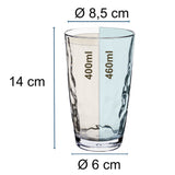 Melamin Geschirr Set Toskana Pastel für 6 Personen - 24 Teile - Orange-Blau - Mandala-Optik mit klaren Trinkgläsern 460 ml aus Acryl Spülmaschinengeeignet Campinggeschirr