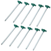 10 Stück Stahl Hering 25 cm - rundes Profil Ø8mm - Felsnagel Zelthering harter Boden Zeltnagel Zeltpflock Erdspieß Camping Zubehör Outdoor Set
