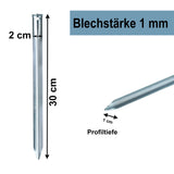 10 Stück Stahl Hering 30 cm - V-Profil - Zelthering weiche feuchte Boden Zeltnagel Zeltpflock Erdspieß Camping Zubehör Outdoor Set