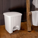Mülleimer Treteimer 4,5 Liter mit separatem Inneneiner eckig 21x21x23cm Kunststoff - Pedal zum Öffnen und Schliessen - Bad Pedaleimer Papierkorb Eimer Abfalleimer Abfallbehälter Mülltonne