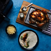 Air Fryer Backblech 2 Stück 25x18x1 cm für die Heissluftfriteuse - eckig rechteckig Zubehör Einsatz Stahlblech antihaftbeschichtet bis 230°C Backform