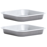 Air Fryer Form 2 Stück 21x21x3,5 cm quadratische Backform für die Heissluftfriteuse - Zubehör klein eckig Einsatz Stahlblech antihaftbeschichtet bis 230°C Backform