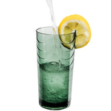 Melamin Geschirr Set Jesolo Grün für 6 Personen - 24 Teile - Trinkglas 260 ml grün - Steingutoptik Spülmaschinengeeignet - Essgeschirr Campingzubehör Campinggeschirr Wohnwagen Camping Gartenparty