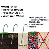 10 Stück Zeltnagel 30 cm Ø10mm J-Form geriffelte Oberfläche J-Typ Bodenanker für Marktstand Pavilons Trampolin Erdanker Zeltpflock