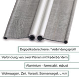 Alu Doppelkederschiene 1 Meter Kederleiste Ø8mm (passend für 5-7mm Keder) - Aluminium Leiste Kederprofil für Wohnwagen Wohnmobil - Zelt Vorzelt Schürzenleiste Vorzeltschiene