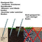 10 Stück Stahl Hering 23 cm - gerippter V-Profil - Sandhering Zelthering weiche feuchte Boden Zeltnagel Zeltpflock Erdspieß Camping Zubehör Outdoor Set