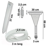 Universalverankerungsset für Kassettenmarkise Wohnwagenmarkisen Wohnmobilmarkisen 2 Spanngurte 2m lang Spannfeder und Heringe Kederband Vorzelt Zelt Zubehör Camping Set